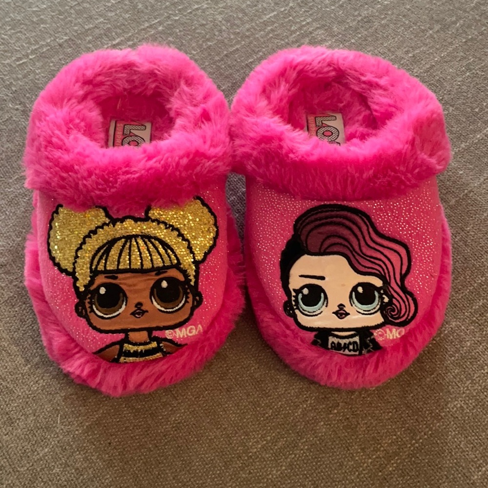 Lol Surprise toddler pink slippers Size S 9-10